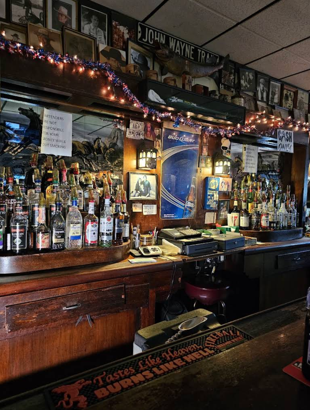 Behind the bar at The Ugly Broad.