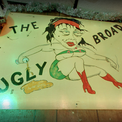 The Ugly Broad interior sign.