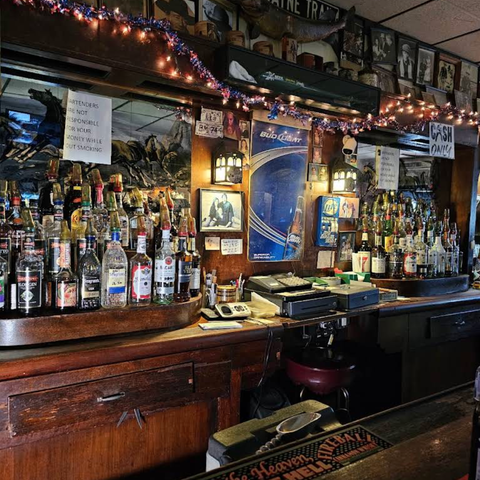 Behind the bar at The Ugly Broad.